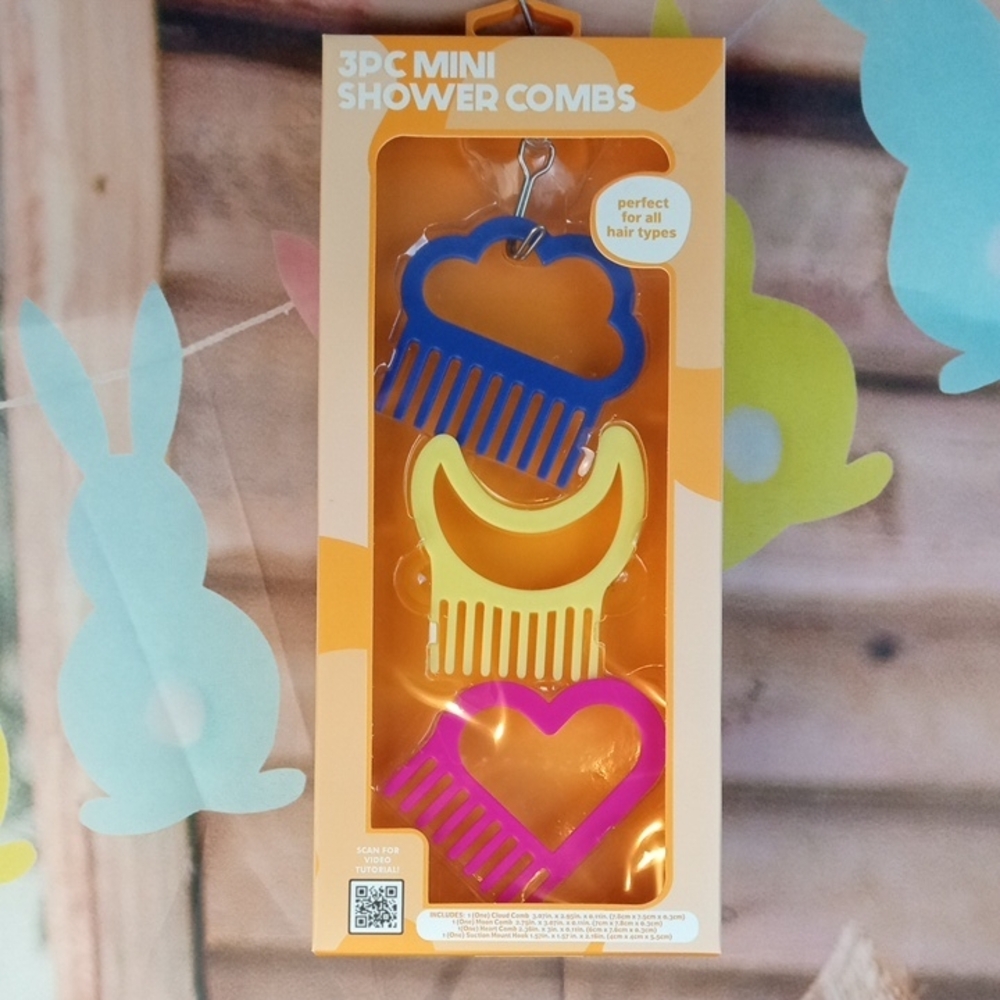 🛍️ 3pc Mini Shower Combs Set